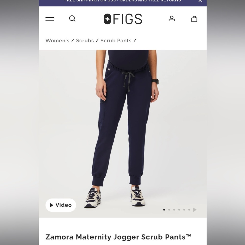 Navy Figs maternity jogger pant size small